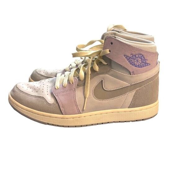 Nike Women's Air Jordan 1 Zoom Air Comfort 2 Light Smoke Grey & Barely Grape 9.5 - Picture 6 of 11